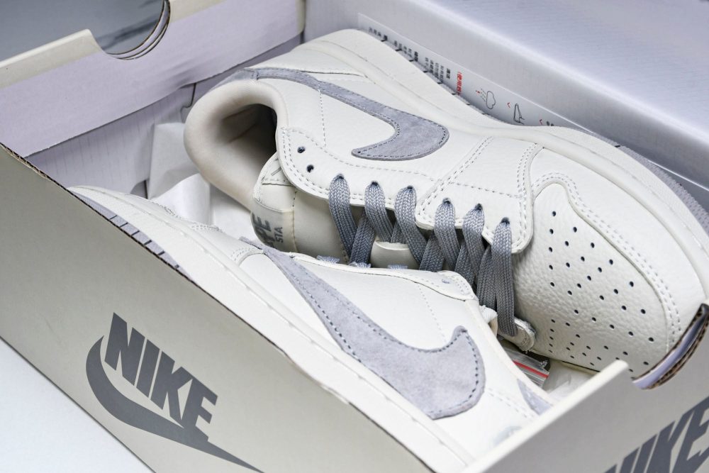 Travis Scott AJ1 Low x BAPE 'White Grey 2.0' (Custom) - Image 21