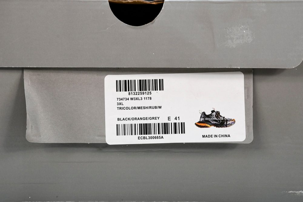 3XL Sneaker 'Black Orange Grey' - Image 29