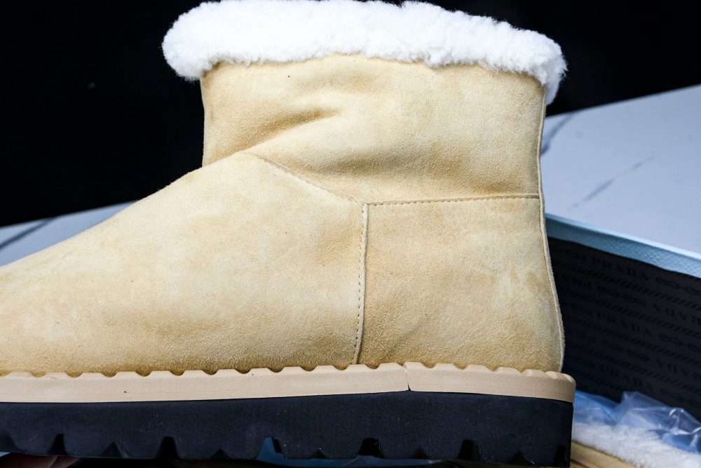Prada Suede Booties 'Beige' - Image 27
