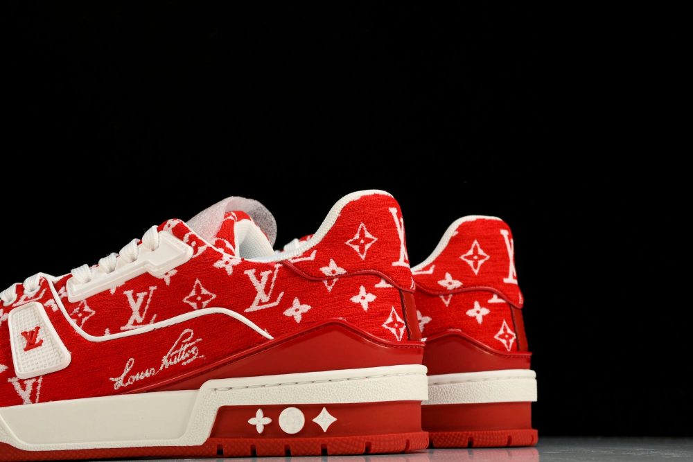 Louis Vuittоп Trainer Low 'Red Monogram Textile' - Image 8