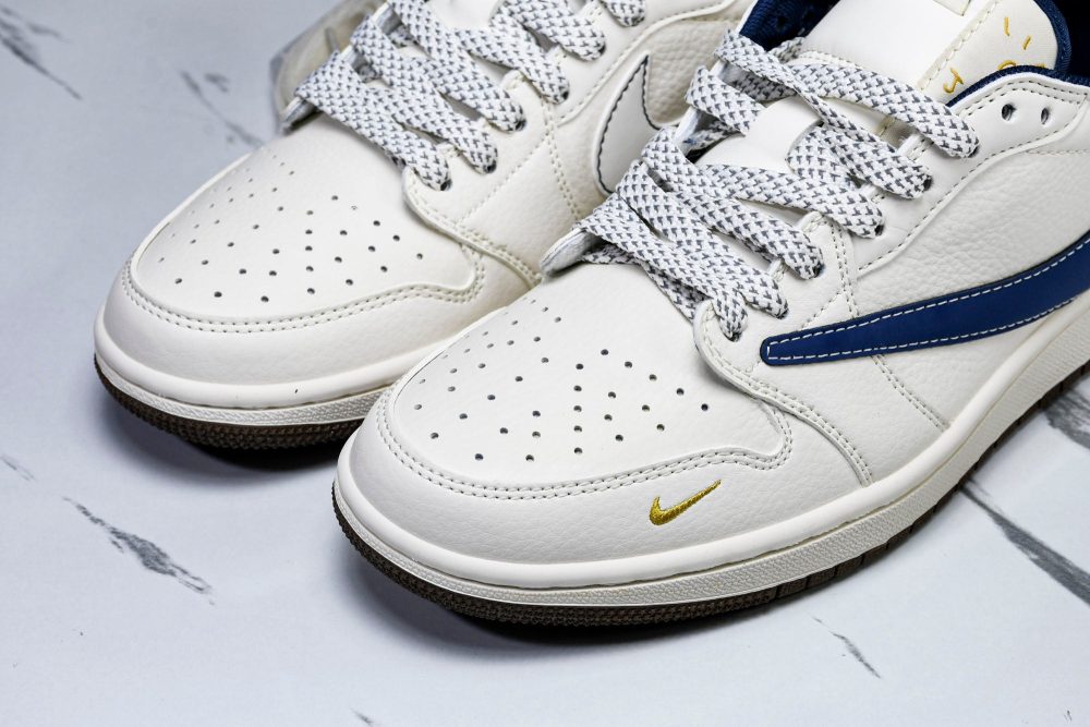 Travis Scott AJ1 Low x Stussy 'White Blue' (Custom) - Image 18