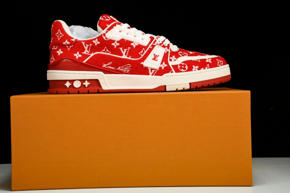 Louis Vuittоп Trainer Low 'Red Monogram Textile' - Image 22