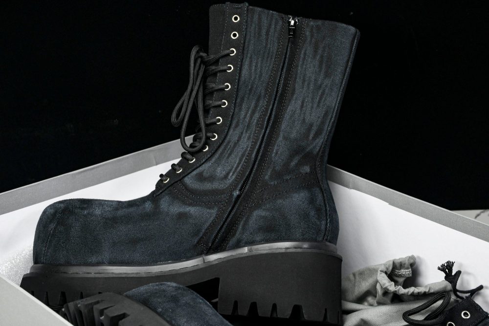 Вalenciaga Stomper Bootie 'Black Canvas' - Image 27