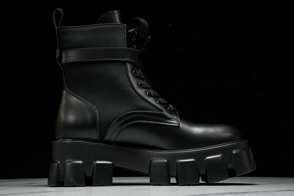 Prada Monolith Boots with Pouch 'Black' - Image 3