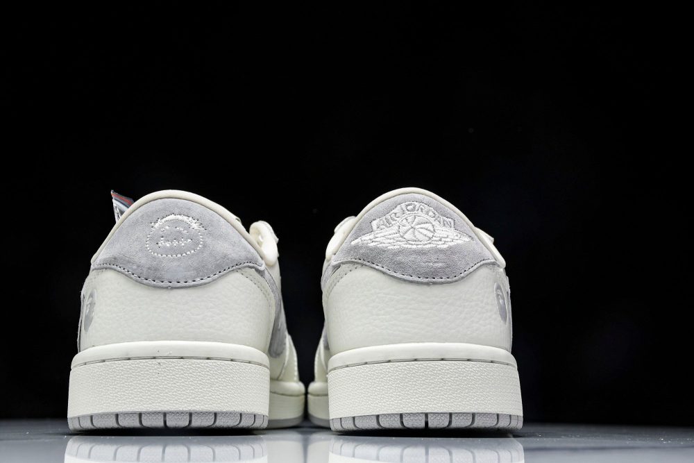 Travis Scott AJ1 Low x BAPE 'White Grey 2.0' (Custom) - Image 7