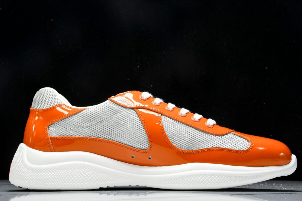 Prada America's Cup Sneaker 'Orange Silver' - Image 3
