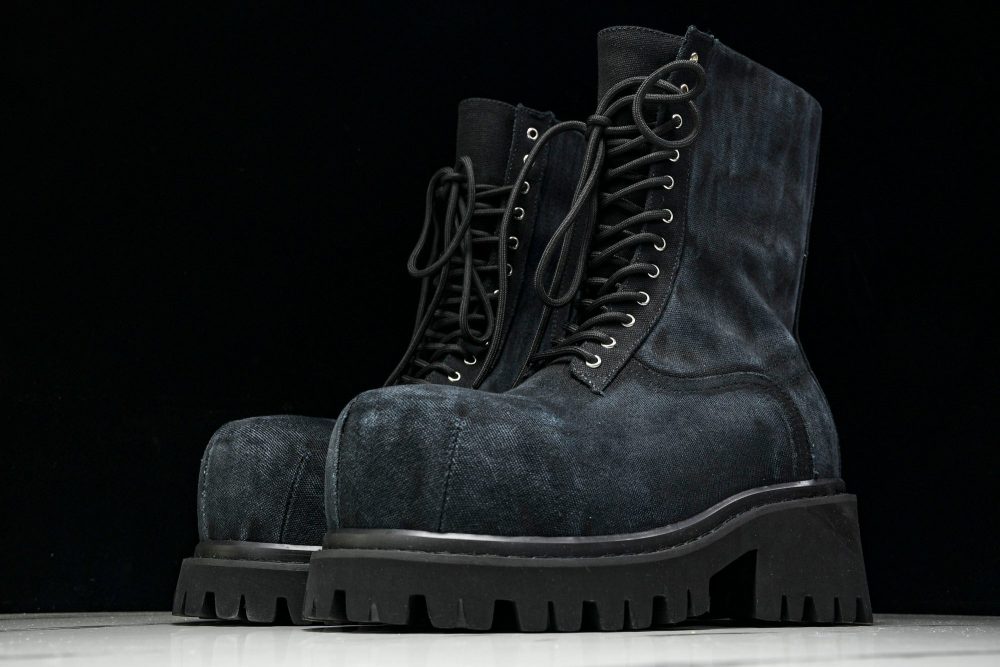 Вalenciaga Stomper Bootie 'Black Canvas' - Image 2