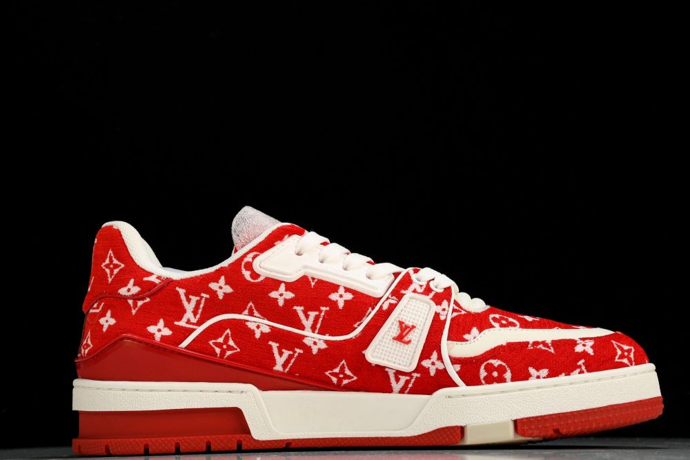 Louis Vuittоп Trainer Low 'Red Monogram Textile' - Image 3