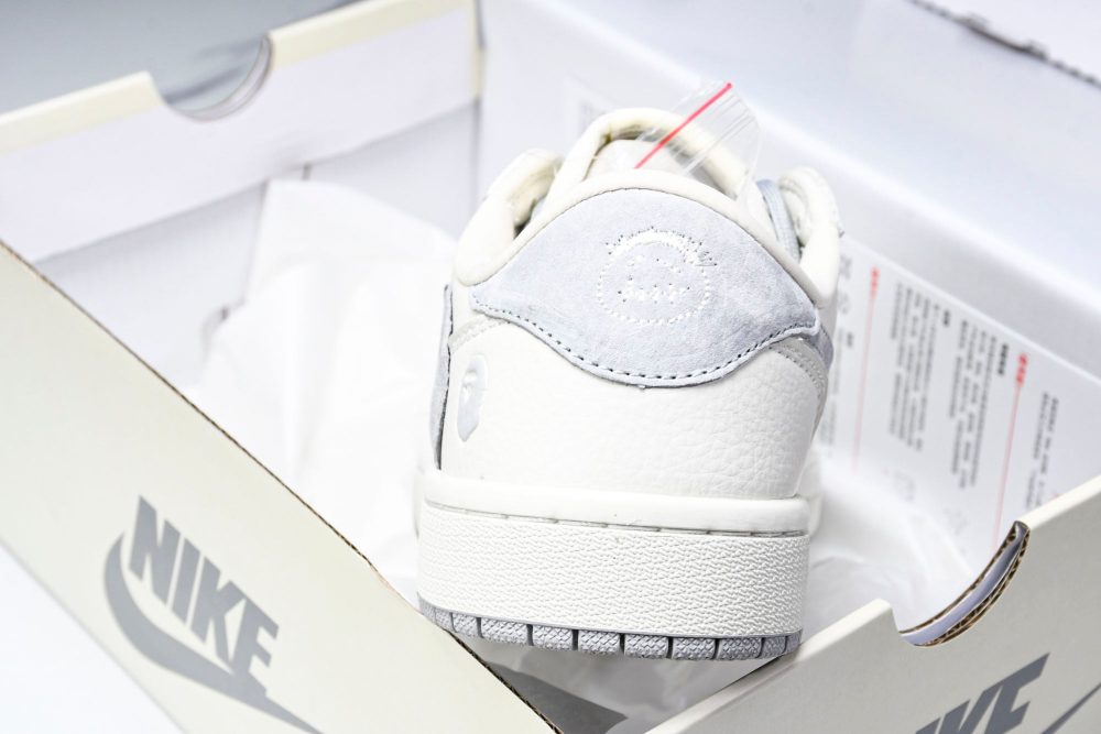 Travis Scott AJ1 Low x BAPE 'White Grey 2.0' (Custom) - Image 22