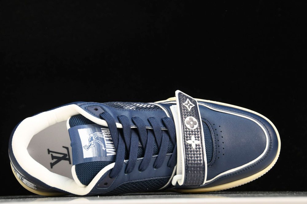Louis Vuittоп Trainer Low Velcro Strap 'Navy Mesh' - Image 4