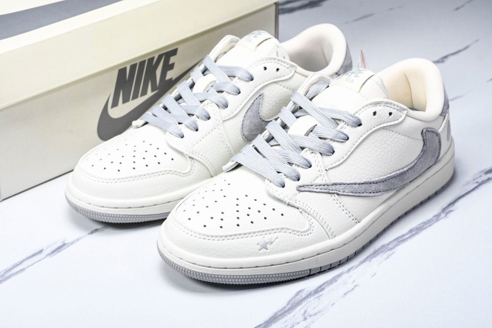 Travis Scott AJ1 Low x BAPE 'White Grey 2.0' (Custom) - Image 20