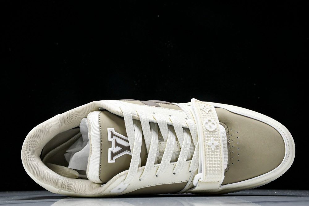 Louis Vuittоп Trainer Low Velcro Strap 'Brown White' - Image 4