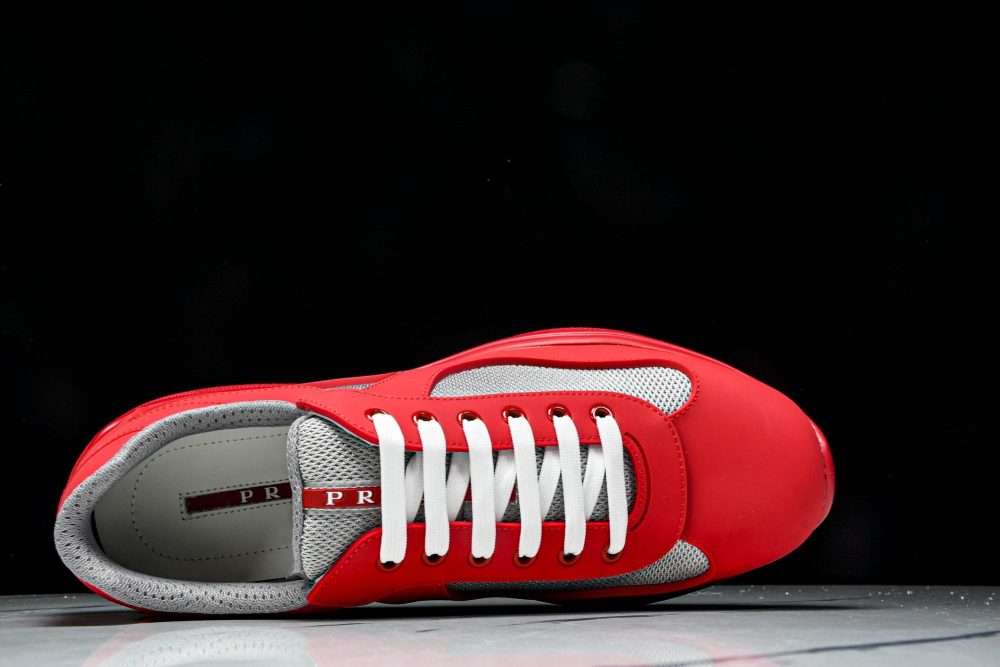 Prada America's Cup Sneaker Soft Rubber 'Red' - Image 4