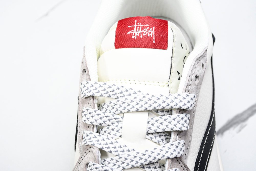 Travis Scott AJ1 Low x Stussy 'Black White Grey 2.0' (Custom) - Image 11