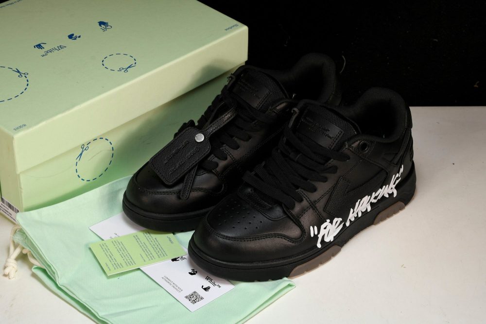 Off-White Out Of Office OOO Low Top "For Walking" - Black White - Image 24