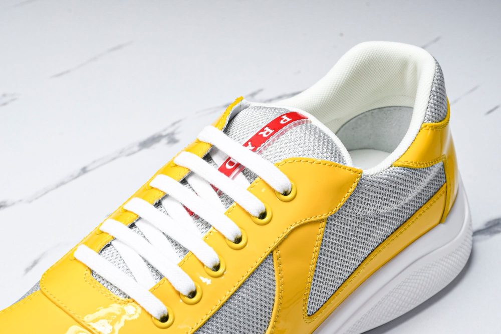 Prada America's Cup Sneaker 'Yellow Silver' - Image 10