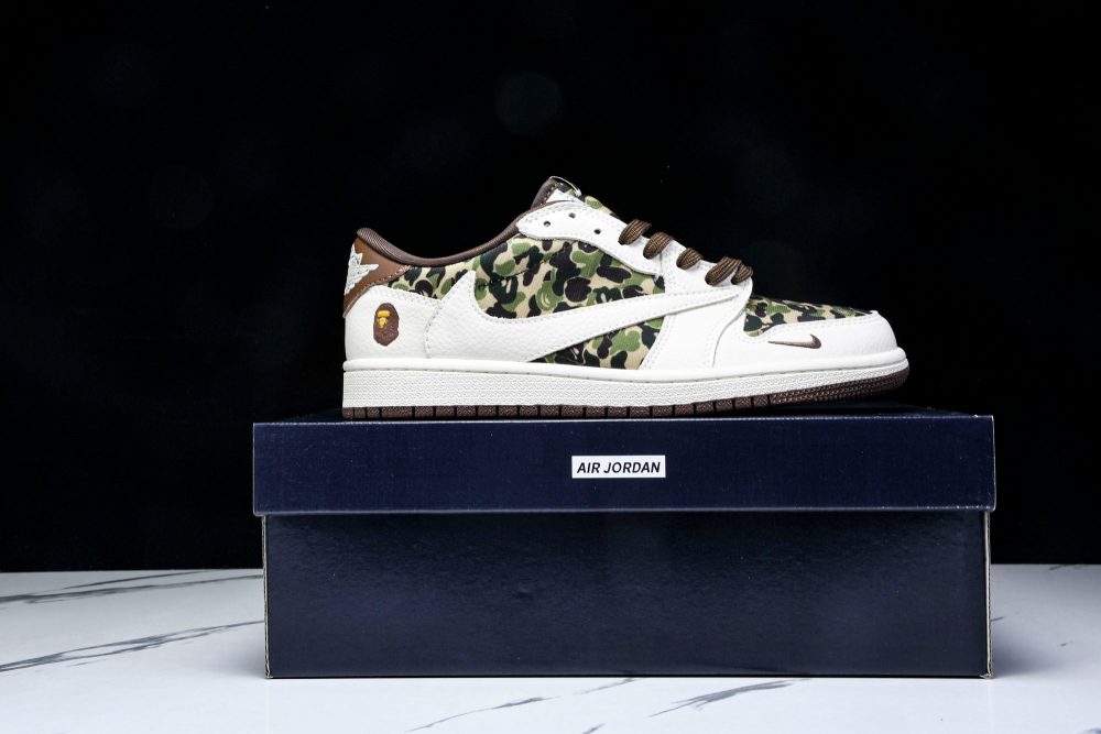Travis Scott AJ1 Low x BAPE 'Camo 2.0' (Custom) - Image 22