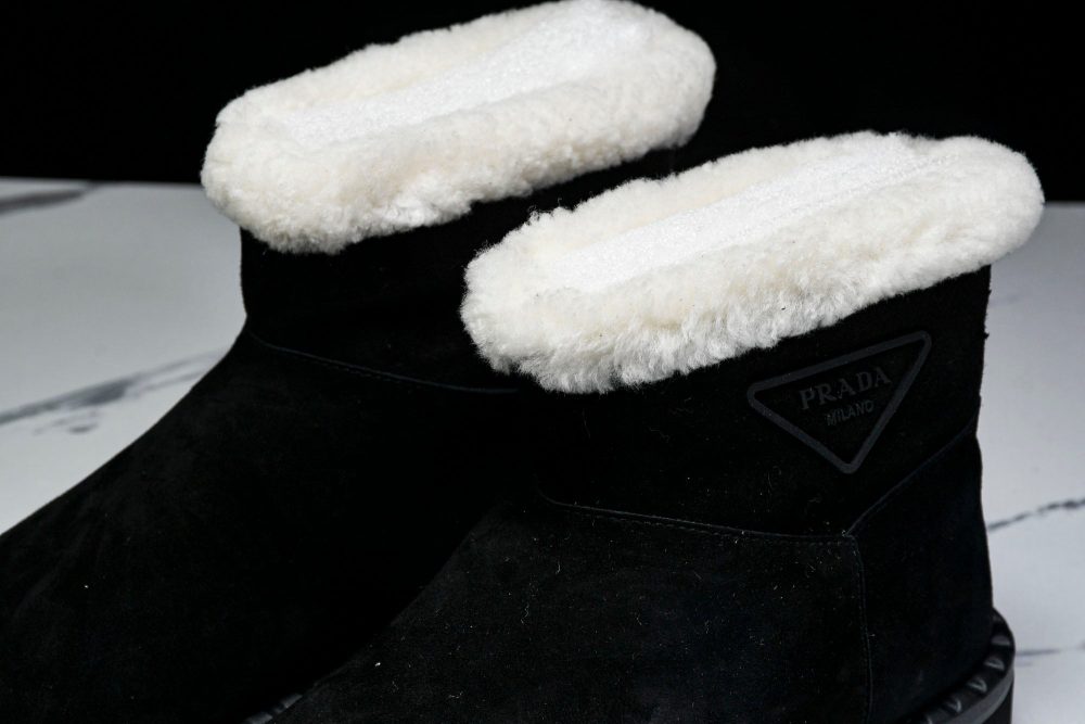 Prada Suede Booties 'Black' - Image 17