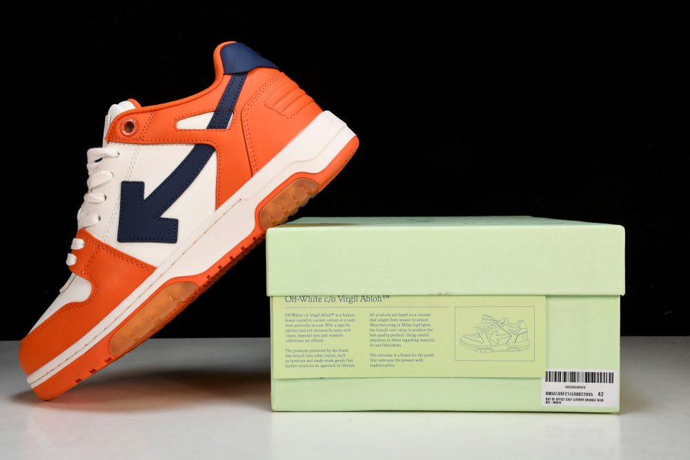 Off-White Out Of Office OOO Low Top 'Orange White Blue' - Image 30