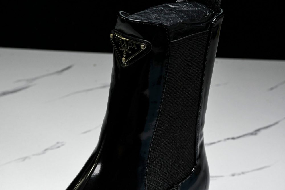 Prada Patent Chelsea Boots 'Black' - Image 10