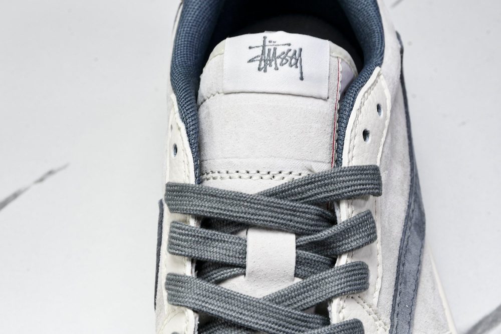 Travis Scott AJ1 Low x Stussy 'Grey White' (Custom) - Image 11