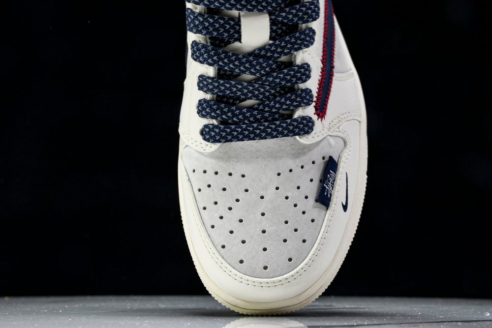 Travis Scott AJ1 Low x Stussy 'White Navy' (Custom) - Image 6