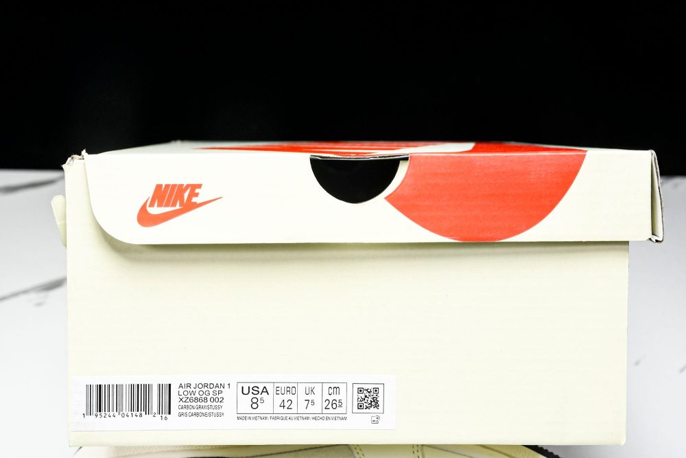 Travis Scott AJ1 Low x Stussy 'White Black' (Custom) - Image 30
