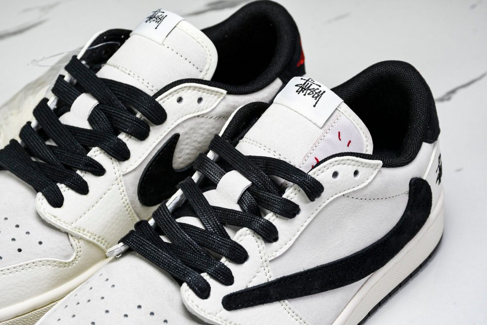 Travis Scott AJ1 Low x Stussy 'White Black' (Custom) - Image 21