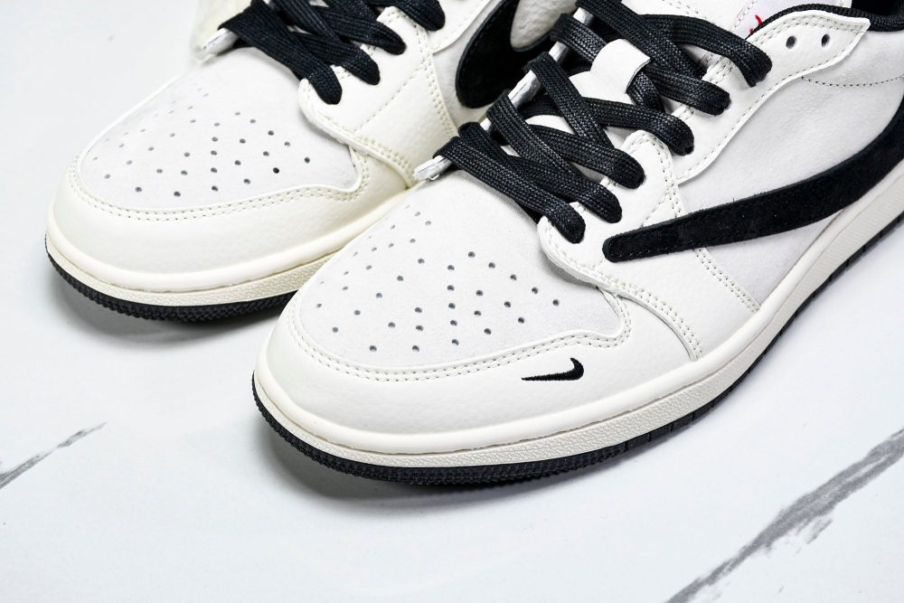 Travis Scott AJ1 Low x Stussy 'White Black' (Custom) - Image 20