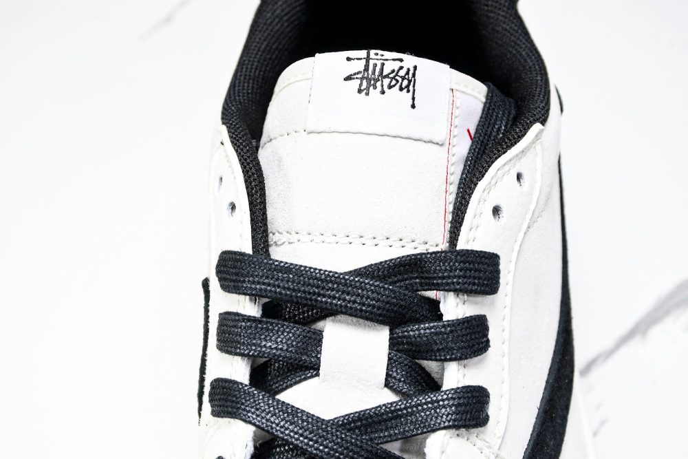 Travis Scott AJ1 Low x Stussy 'White Black' (Custom) - Image 11