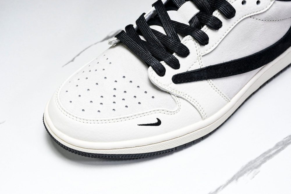 Travis Scott AJ1 Low x Stussy 'White Black' (Custom) - Image 9