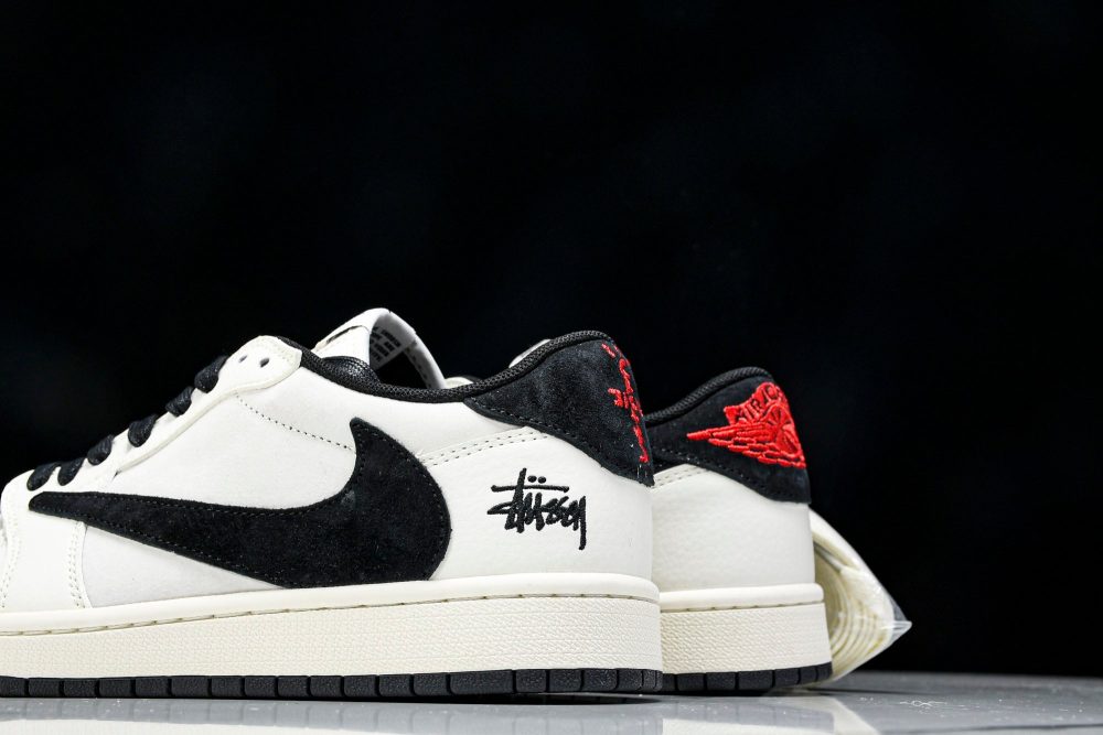 Travis Scott AJ1 Low x Stussy 'White Black' (Custom) - Image 8