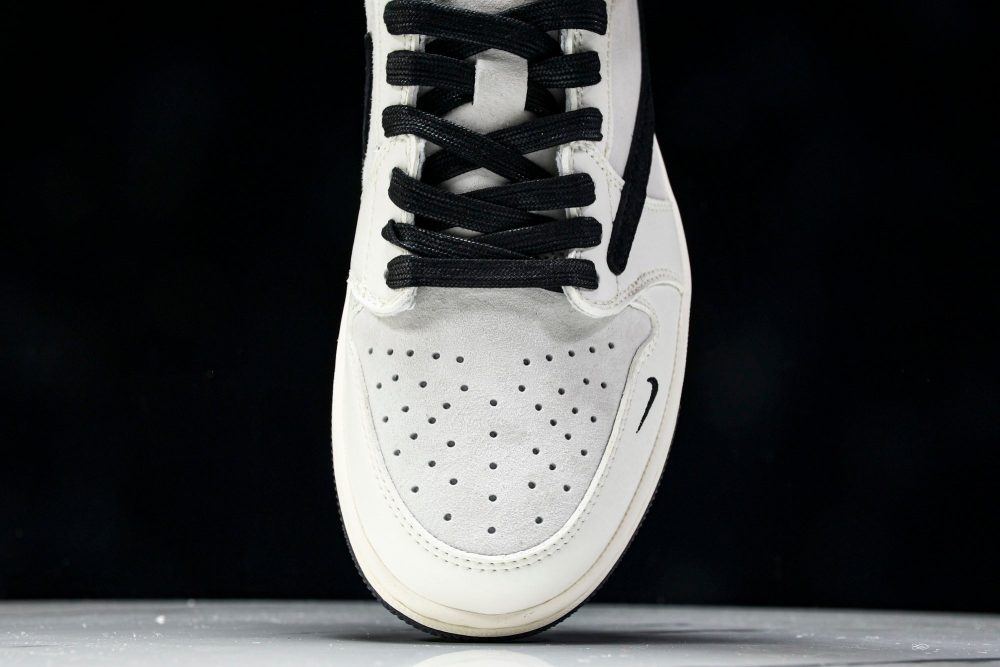 Travis Scott AJ1 Low x Stussy 'White Black' (Custom) - Image 6