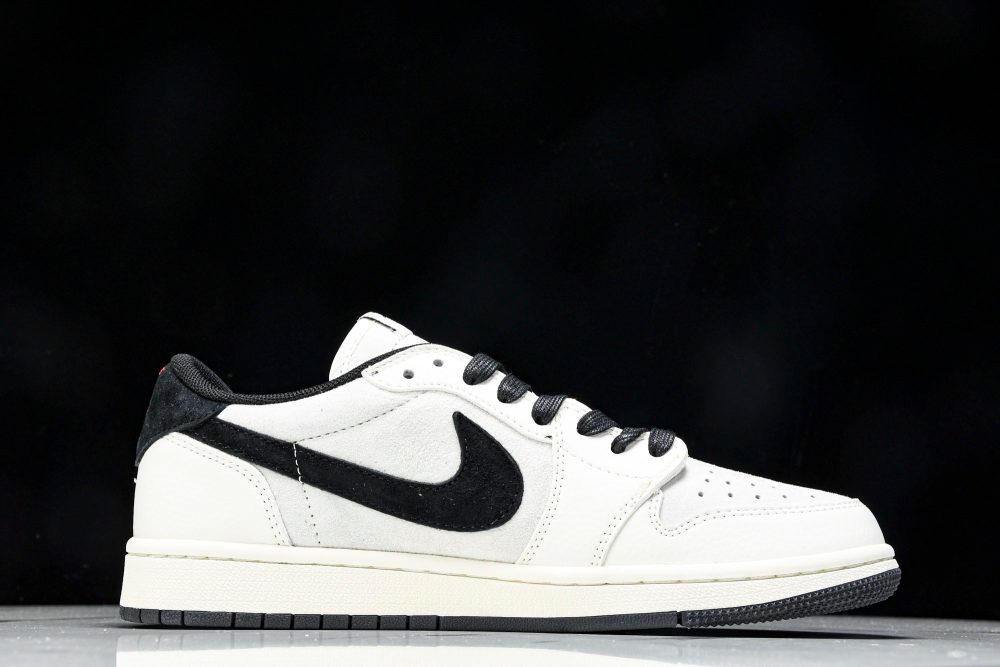 Travis Scott AJ1 Low x Stussy 'White Black' (Custom) - Image 3