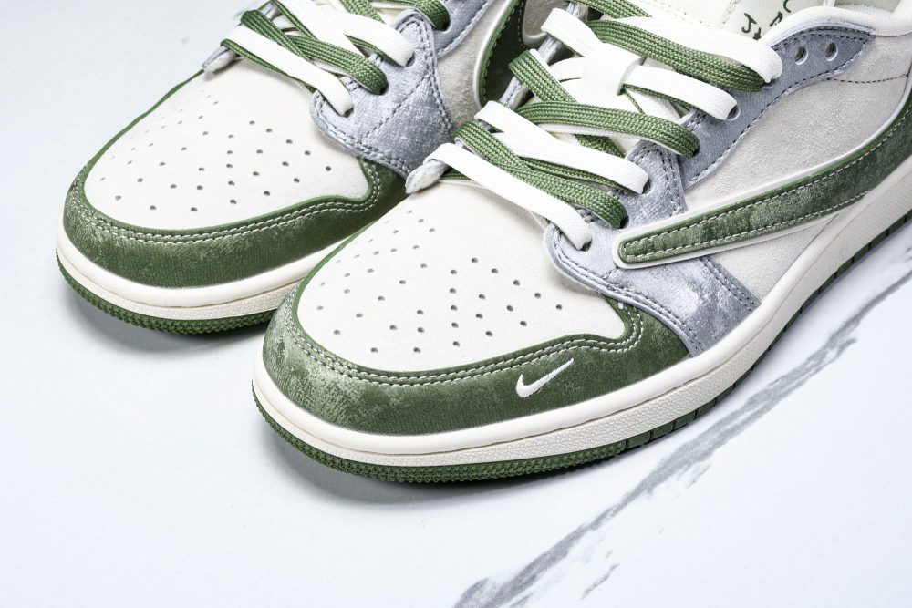 Travis Scott AJ1 Low x Stussy 'Green Grey' (Custom) - Image 20