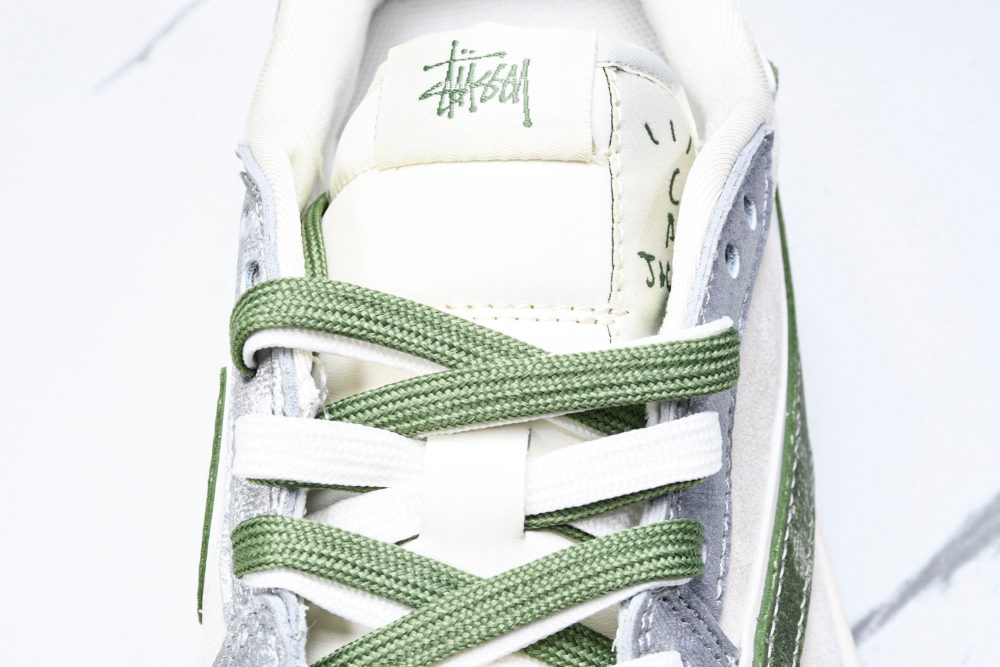 Travis Scott AJ1 Low x Stussy 'Green Grey' (Custom) - Image 11