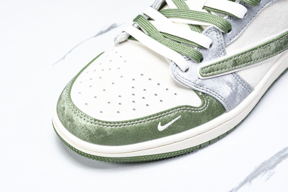 Travis Scott AJ1 Low x Stussy 'Green Grey' (Custom) - Image 9
