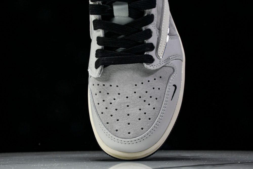 Travis Scott AJ1 Low x Stussy 'Silver Grey' (Custom) - Image 6