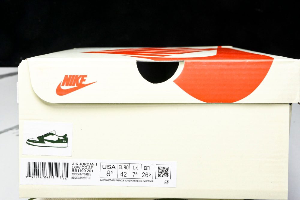 Travis Scott AJ1 Low x Stussy 'Green White' (Custom) - Image 30