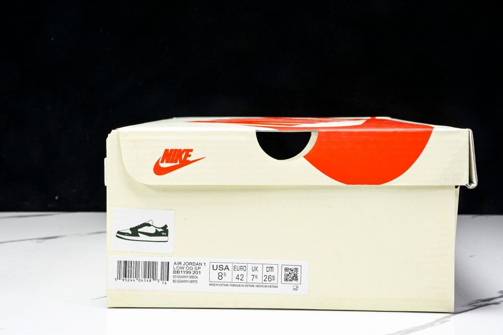 Travis Scott AJ1 Low x Stussy 'Green White' (Custom) - Image 28