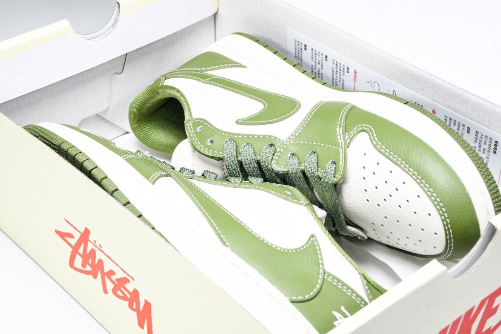 Travis Scott AJ1 Low x Stussy 'Green White' (Custom) - Image 23