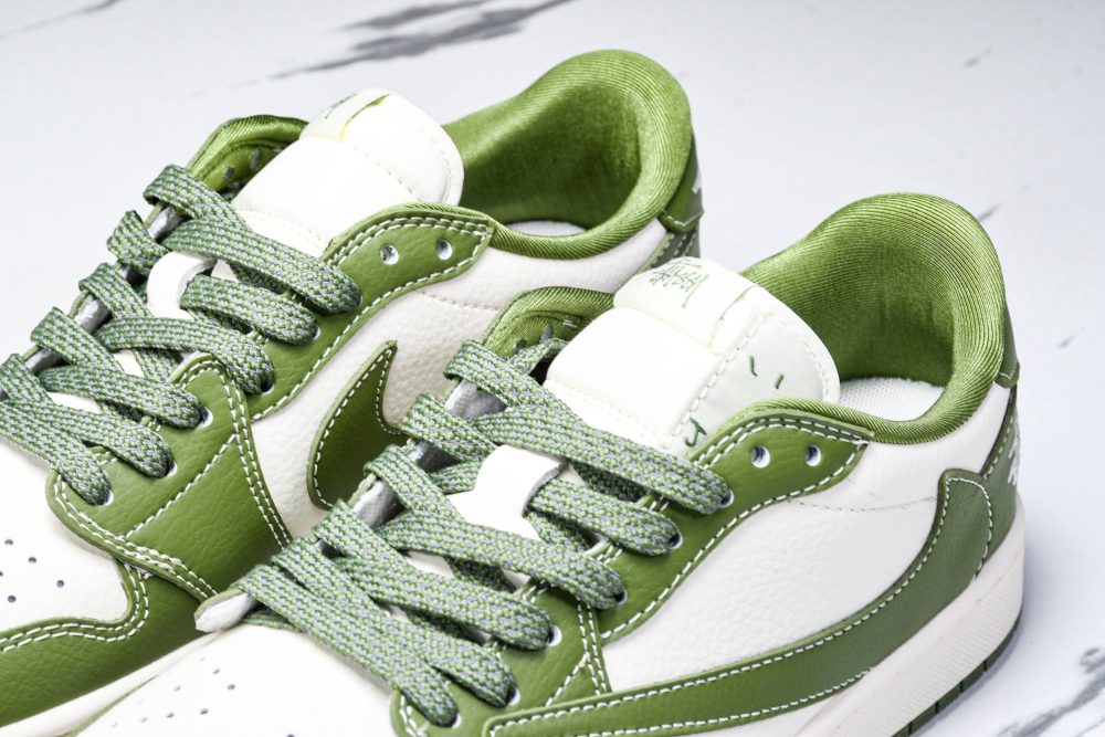 Travis Scott AJ1 Low x Stussy 'Green White' (Custom) - Image 21