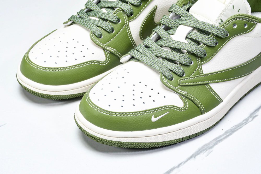 Travis Scott AJ1 Low x Stussy 'Green White' (Custom) - Image 20
