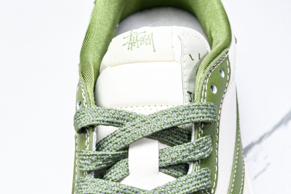 Travis Scott AJ1 Low x Stussy 'Green White' (Custom) - Image 11