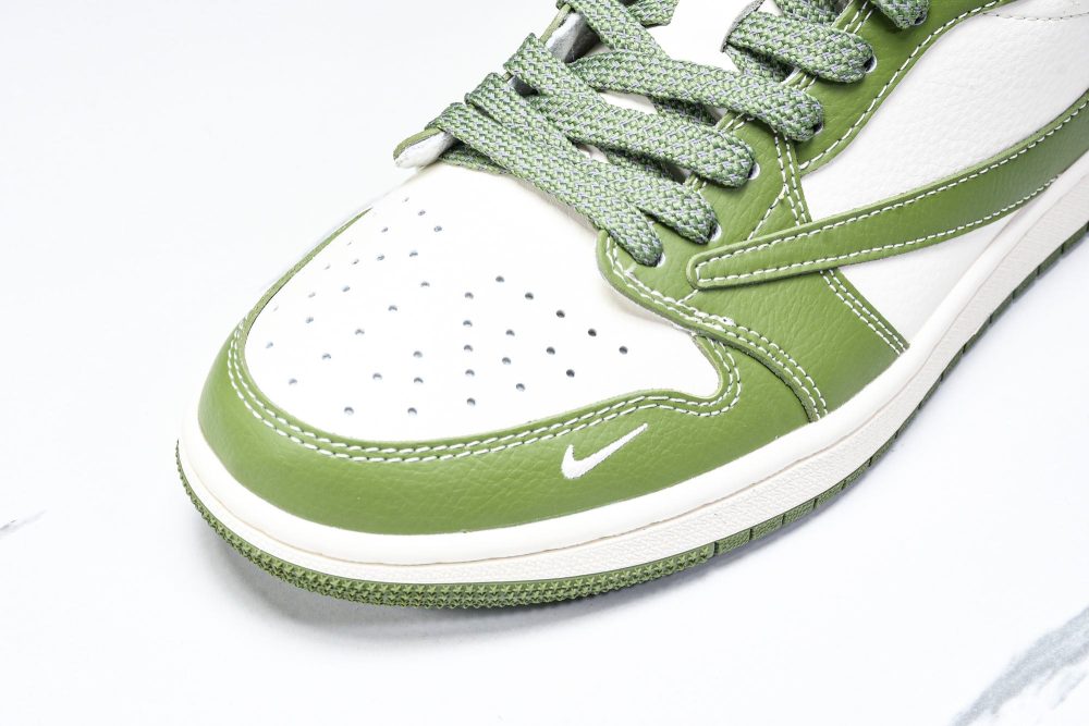 Travis Scott AJ1 Low x Stussy 'Green White' (Custom) - Image 9