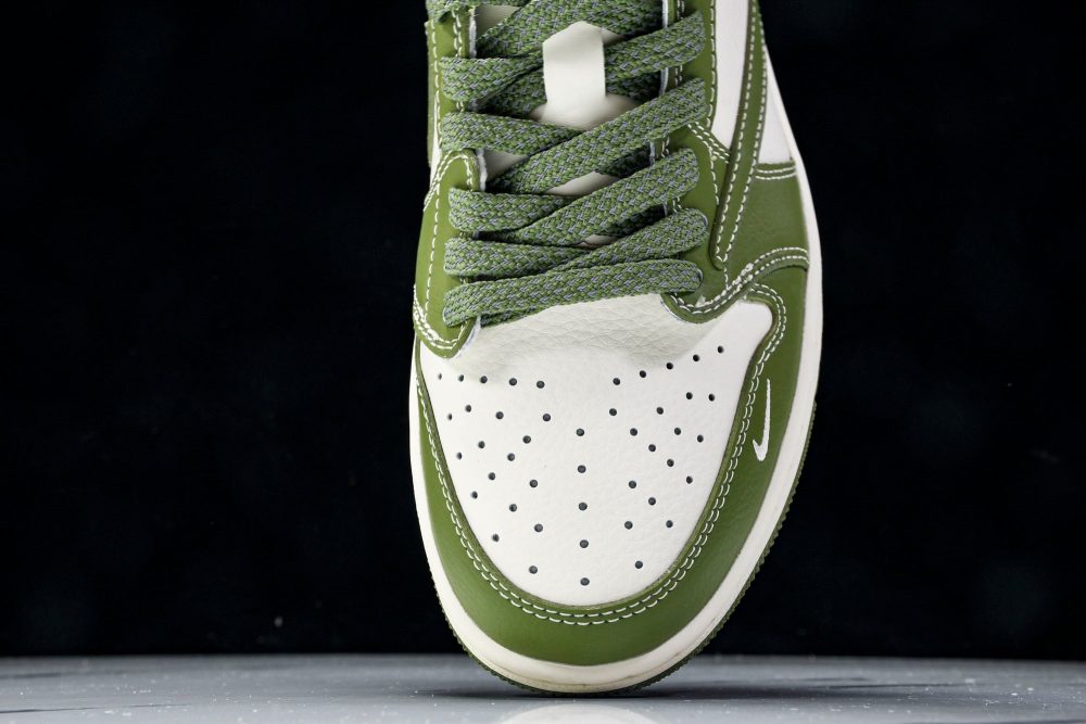 Travis Scott AJ1 Low x Stussy 'Green White' (Custom) - Image 6