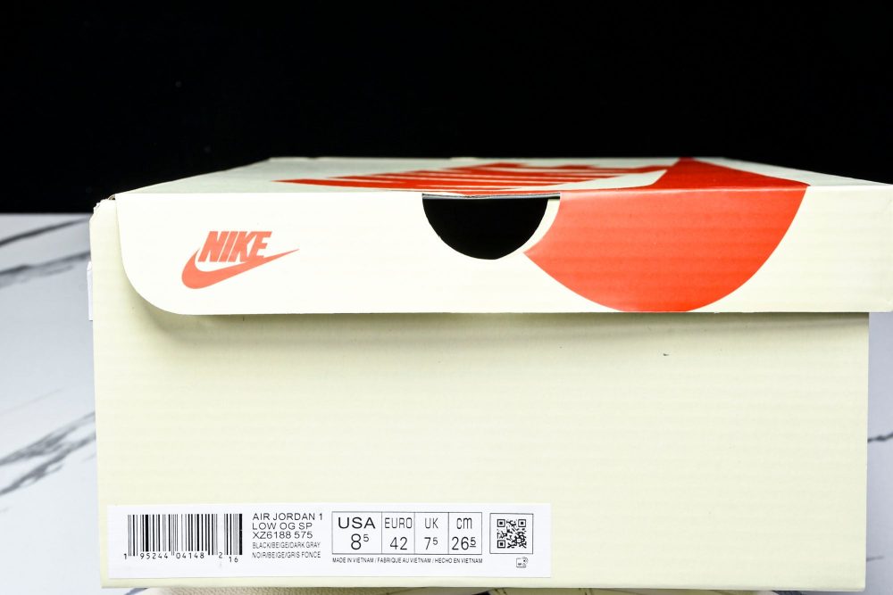 Travis Scott AJ1 Low x Stussy 'White Black Grey Red' (Custom) - Image 30