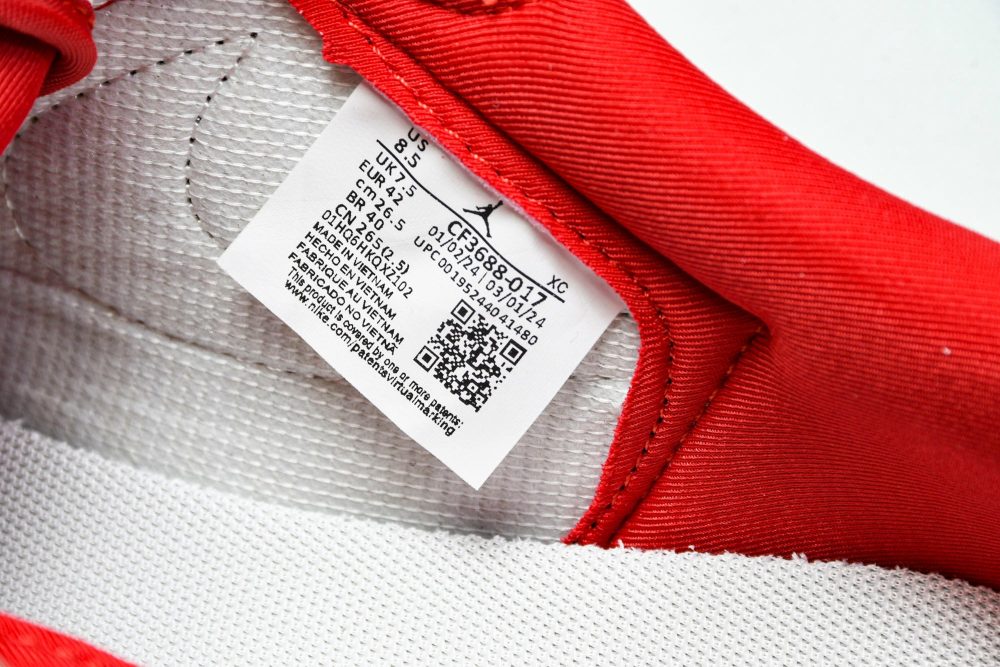 Travis Scott AJ1 Low x Stone Island 'White Red' (Custom) - Image 13