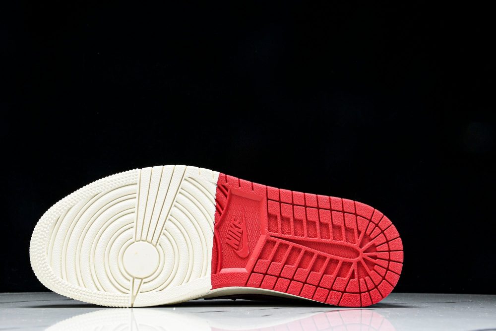 Travis Scott AJ1 Low x Stone Island 'White Red' (Custom) - Image 5