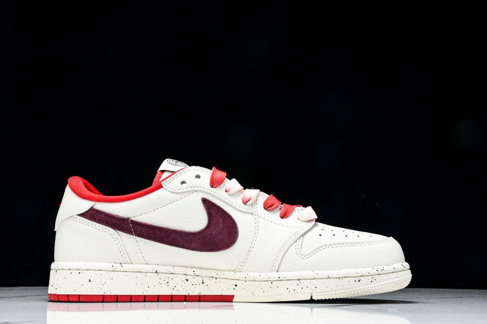Travis Scott AJ1 Low x Stone Island 'White Red' (Custom) - Image 3